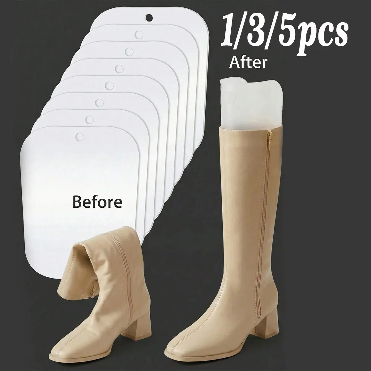High Ankle Boot Stretcher, Plastic Shoe Insert, 3D Shoe Former, Keeps Shape, Fits Women's Boots, Cowboy Boots, Knee-High Boots