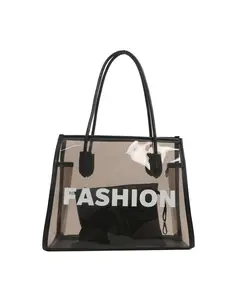 Summer New Fashion Transparent Jelly Bag Large Capacity Women's Handbag Crossbody Bag Simple Ladies Shoulder Bag Minimalist Casual Bag