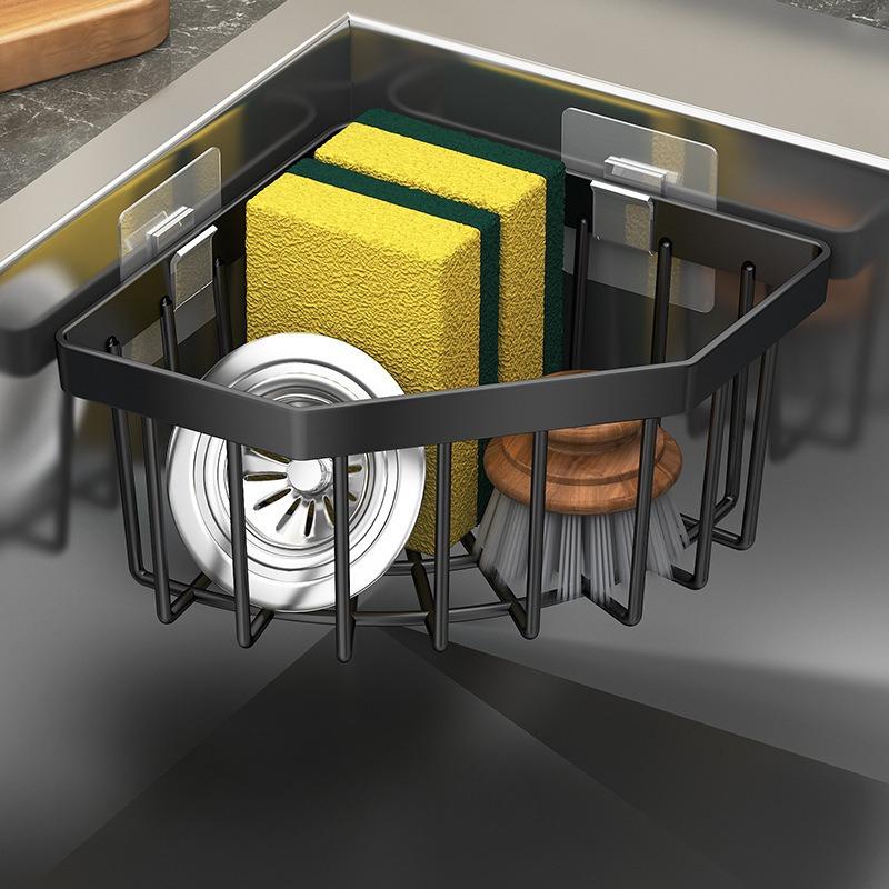 Triangle Sink Draining Rack Set  is a Space-Saving Storage Solution for Kitchen Countertops, Easy to Clean And Requires No Drilling