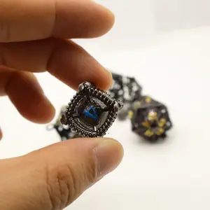 Metal Dnd Dragon Egg Dice Set, Hollow Metal Dice 7 Pieces, D20 D12 D10 D% D8 D6 D4, Perfect for Dungeons and Dragons