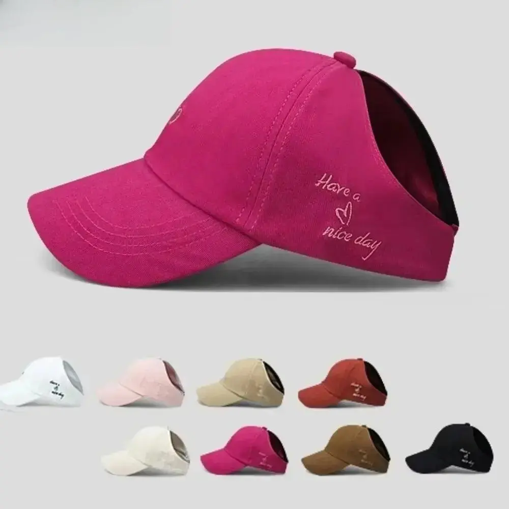Women's High Ponytail Baseball Cap, Adjustable Messy Bun Hat with Open Back Slot, Breathable Lightweight Summer Sun Visor for Running, Outdoor Sports & Daily Wear
