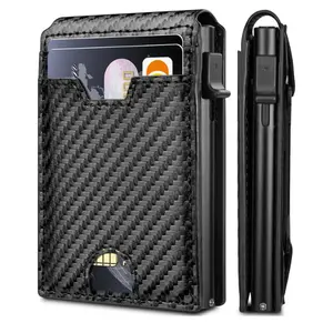 RFID Blocking Pop Up Wallet for Men, Slim Aluminum Credit Card Holder With Money Clip and Quick Access Card Storage, Front Pocket EDC Organizer for Travel, Business and Daily Carry, Minimalist Old Money Style Men's Accessory