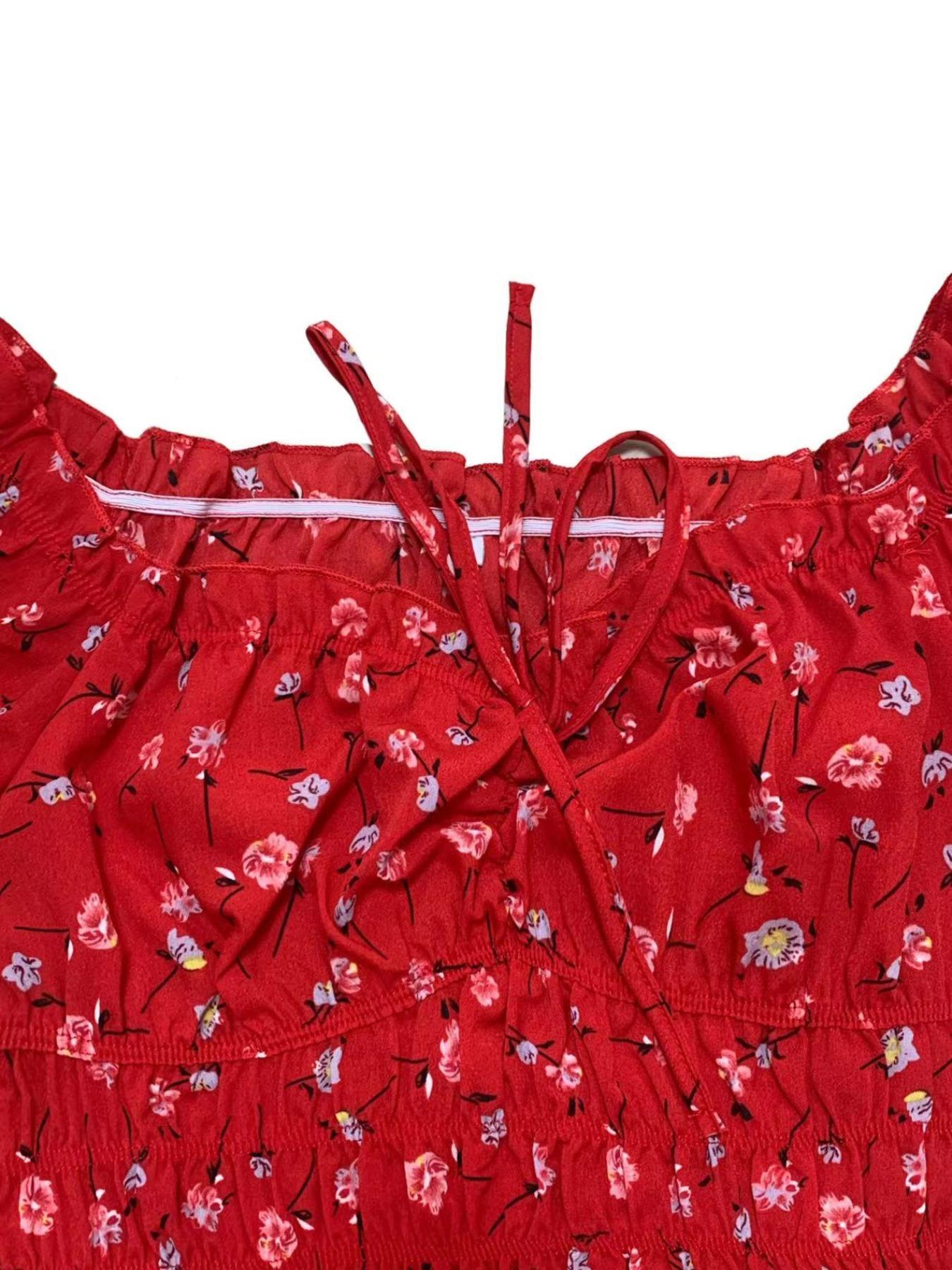 Women's Floral Print Off Shoulder Dress, Elegant Fashion Casual Short Dress for Daily Outdoor Wear, Casual Everyday Wear, Women's Dress for Summer