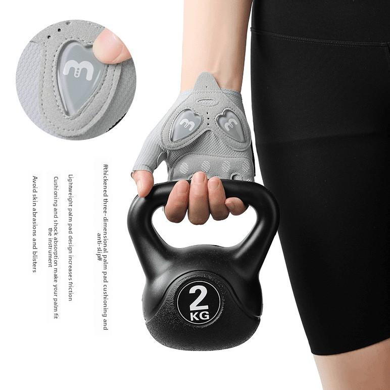 Sports half-finger gloves men's and women's outdoor sports cycling fitness non-slip and anti-wear liquid silicone barbell gloves