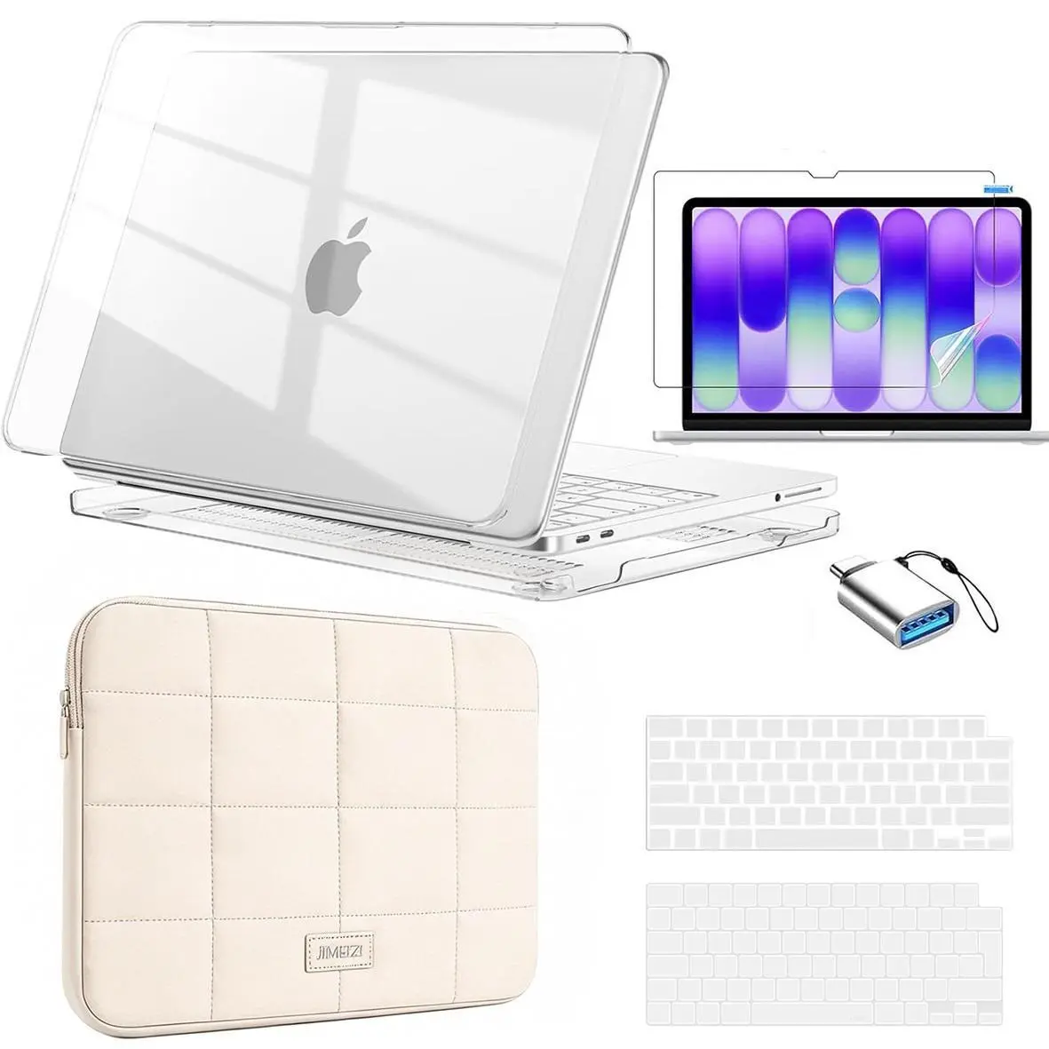 Nexabridge Macbook Air 13.6-Inch Case, Hard Shell, Keyboard Cover, Screen Protector, 5-In-1 Protection, Sturdy Laptop Accessory