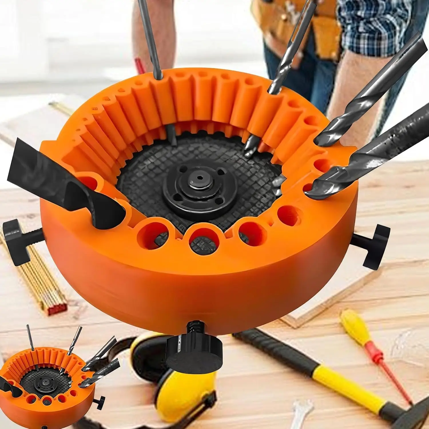 Drill Bit Polishing Tool Set, 20 Hole Positions, Thick Abs Material, Precision Grinding Aid, Multi-Specification Grinding Tools