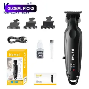 Km-2293new Professional Electric Hair Clipper, Metal Body, Portable, LCD Display, USB Charging, Low Noise, Ergonomic Design, for Men and Women, Zero Gap Clipper, Hair Clippers