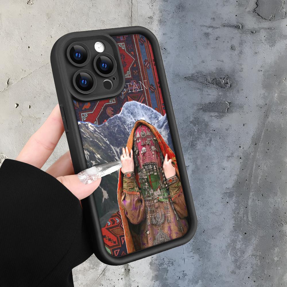 Tajikistan Art-Inspired Exotic Style - Durable and Long-Lasting |     Camera Protection |     Shockproof and Drop-Resistant |     Matte Anti-Slip |     Understated Light Luxury, UV Printed. Suitable for iPhone 17 E Air Pro ProMax iPhone16 15 14 Plus 13 12