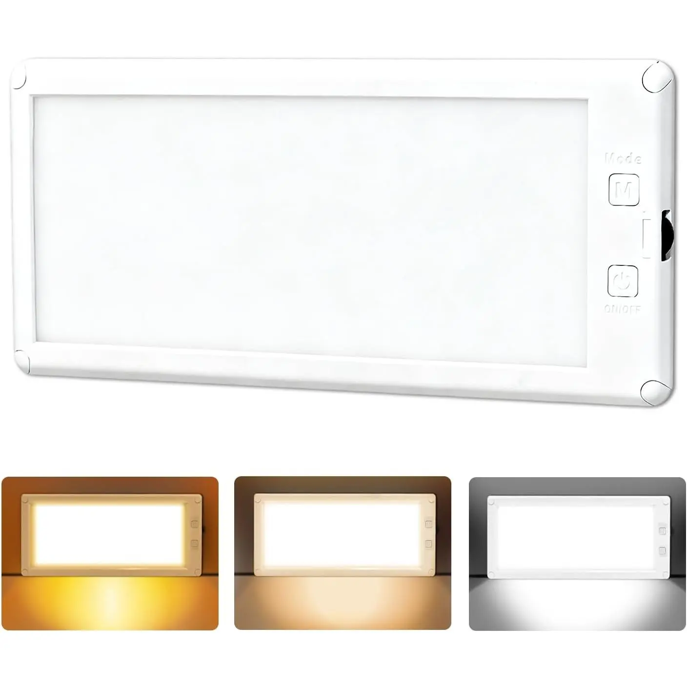 12V 12in RV LED Interior Ceiling Light, 11W Power ABS Shell, 3 Color Dimmable Glare-Free with Memory Mode, 5%-Brightness Adjustment for RV/Boat/Camper Interiors, Minimalist