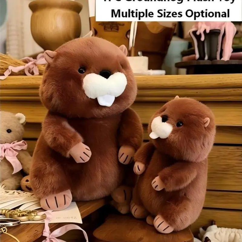 Cute Groundhog Plush Doll, Adorable Decorative Gift, Perfect Present for Kids and Adults, Soft and Cozy Stuffed Animal Toy