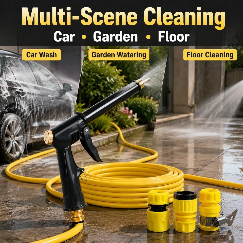High-Pressure Water Gun Home Car Wash Flower Irrigation Set, Durable Design for Daily Use, Perfect for Cleaning & Gardening Tasks, Car Wash Tool