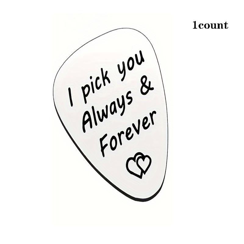 Guitar Pick, Stainless Steel Guitar Pick, Engraved Heart Guitar Pick, Music Accessories for Birthdays, Anniversaries