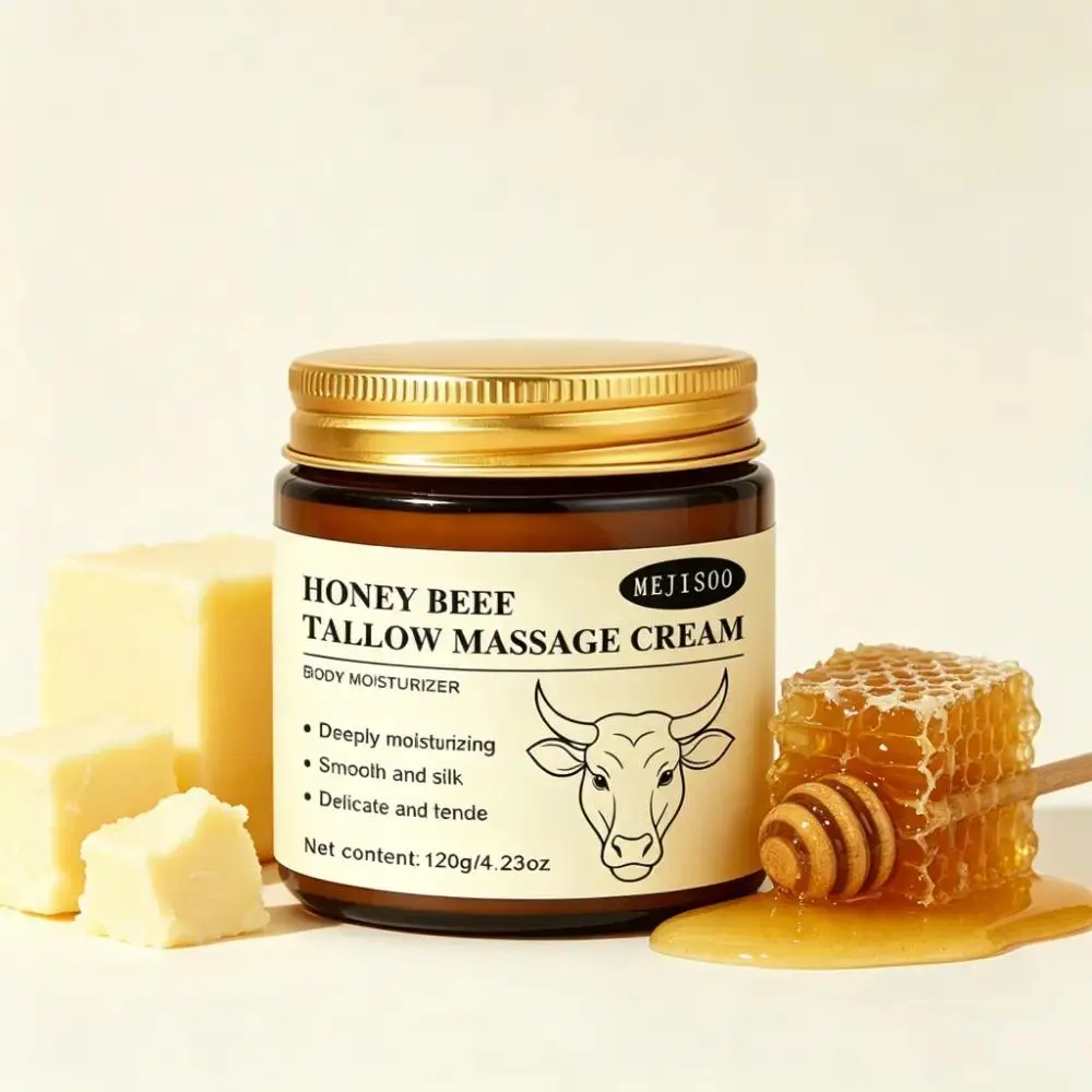 Whipped Grass-Fed Beef Tallow Honey Balm - 4.23 Oz, Moisturizing Cream for Soft, Smooth Skin - Unscented Handmade All-Natural Moisturizer - Hydrating, Deeply Moisturizing, Extremely Moisturizing, comfort, moisture boost cream, body care
