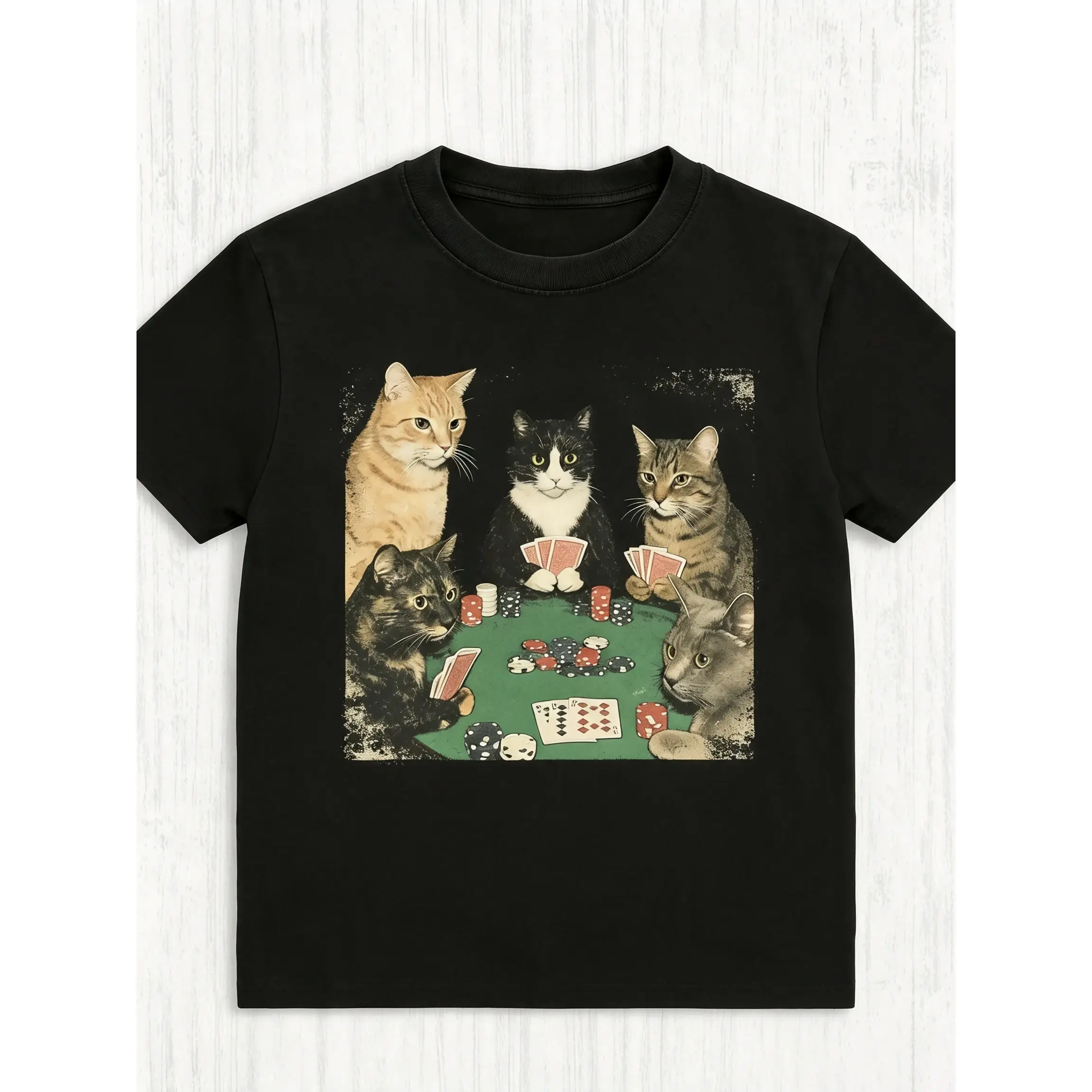 Funny Animal Vintage Graphic Tee, Royal Flush Felines T-Shirt, Cat Shirt, Gifts For Friends, Unisex Meme Cringe Funny Shirt, Menswear Womenswear Streetwear