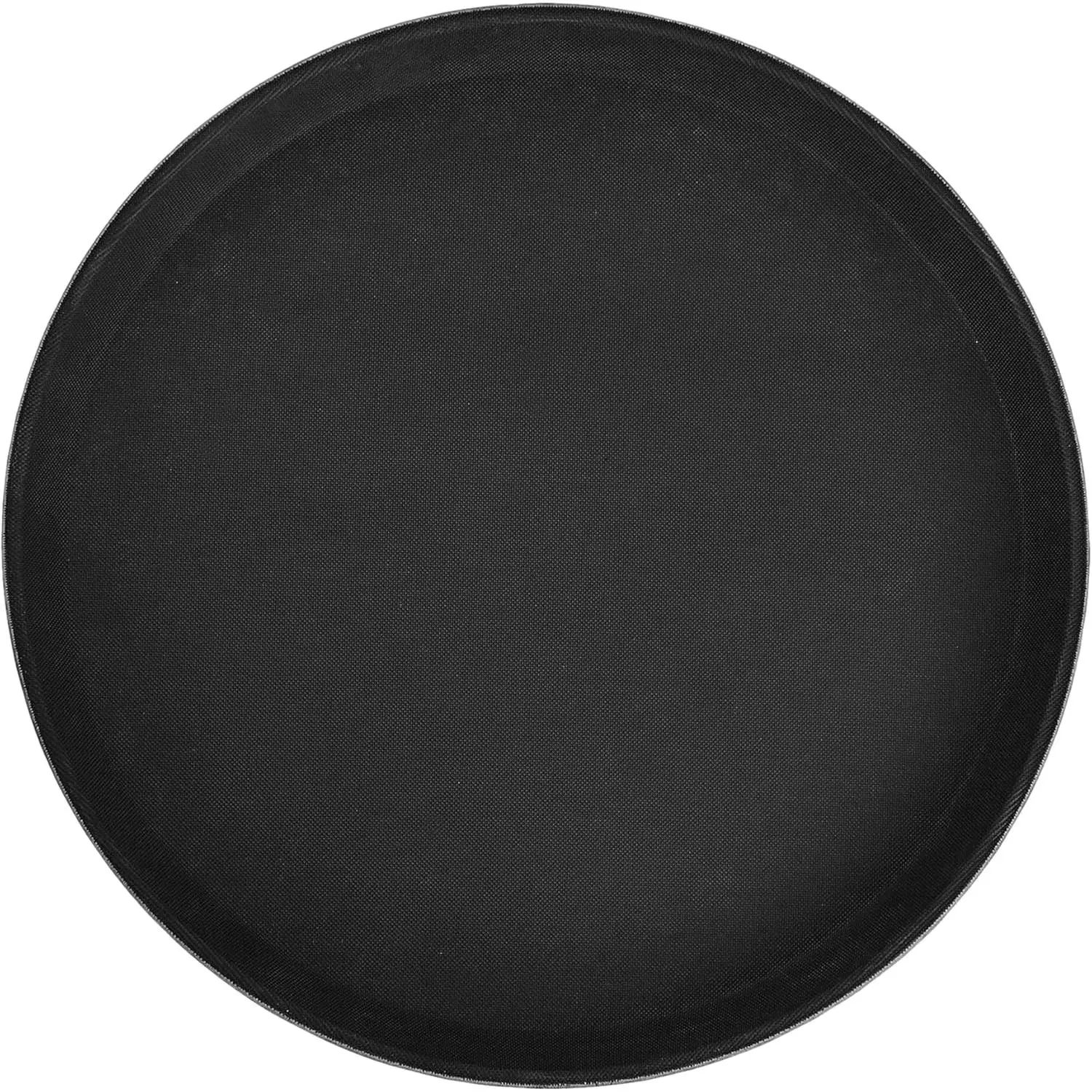 14" Lightweight Black Premium Round Fiberglass Tray - Restaurant Use, Ideal for Appetizers, Buffet Displays | Kitchenware Serving Utensil