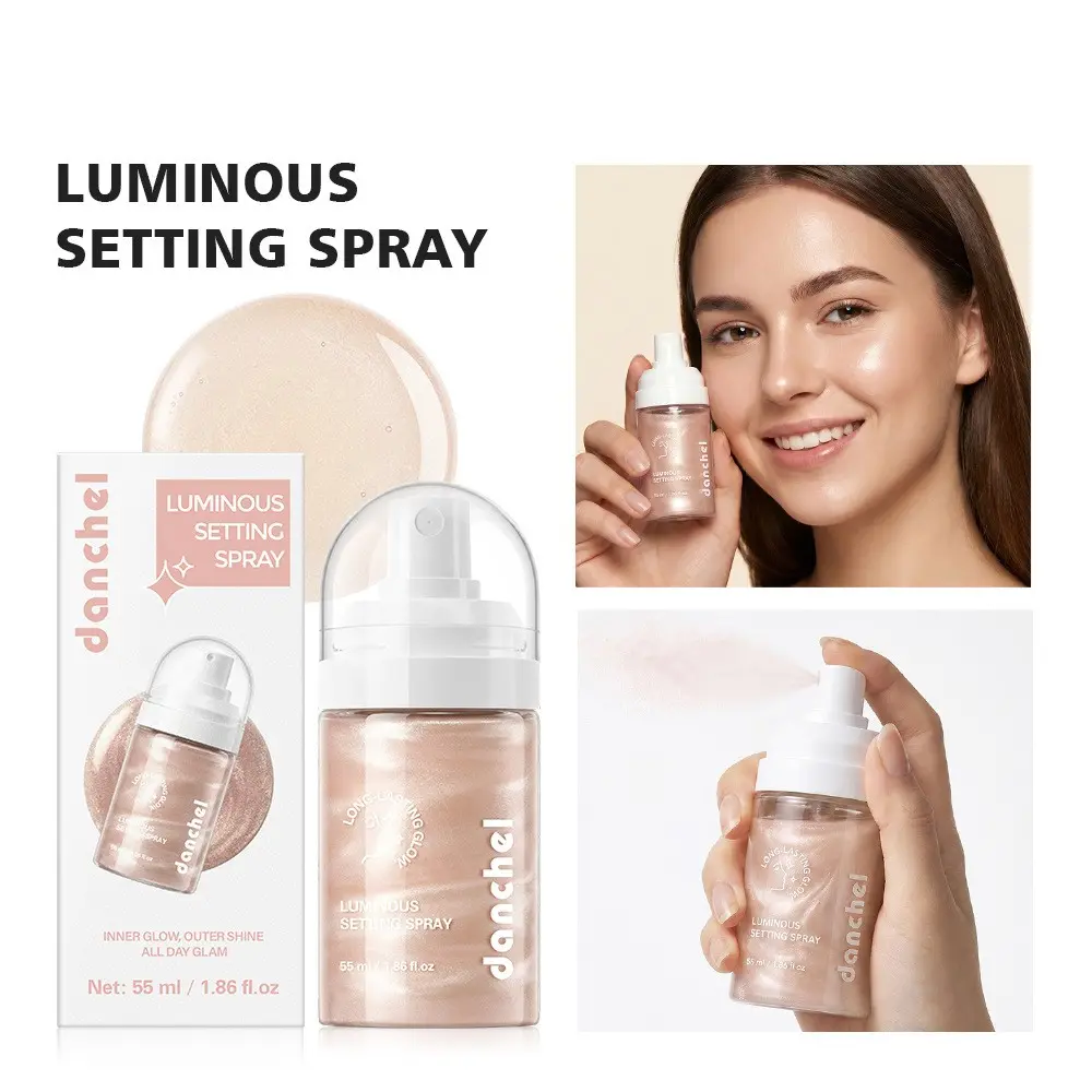 Professional Makeup Setting Spray 55ML, Long-Lasting Natural Glow, Reduces Flaking, Portable Design, Ideal for Daily Use & Events