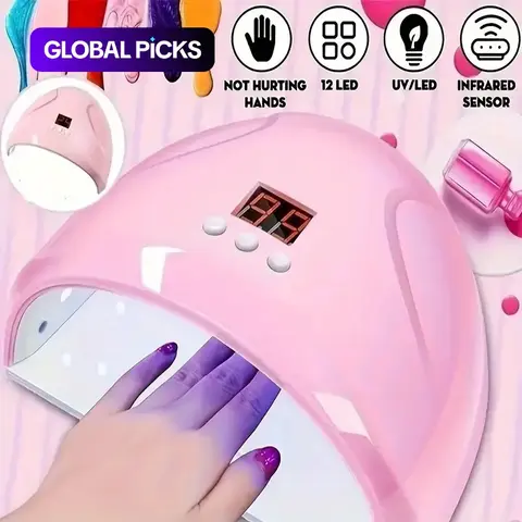 1pc UV LED Gel Nail Polish Lamp, Professional Nail Art Lamp, Led Light For Nails, Fast Curing Quick Dry Nail Dryer, Portable Auto Sensor Curing Lamp For Salon & Home DIY Manicure