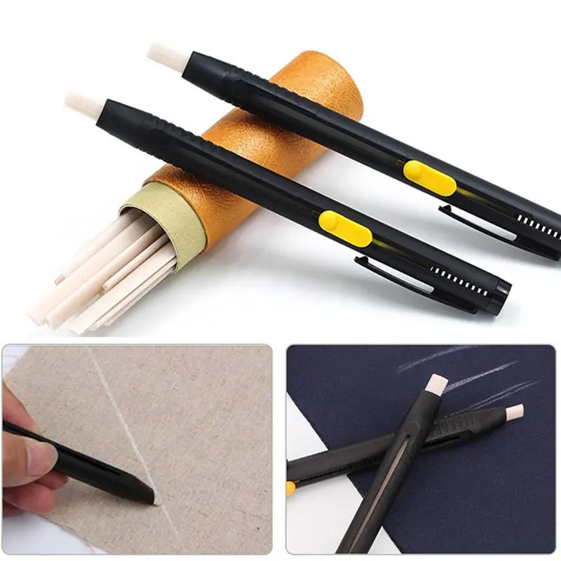2Pcs Sewing Chalk And 20pcs Heat Erasable Refill, Sewing Chalk Pencils For Fabric Marker, Sewing Tool