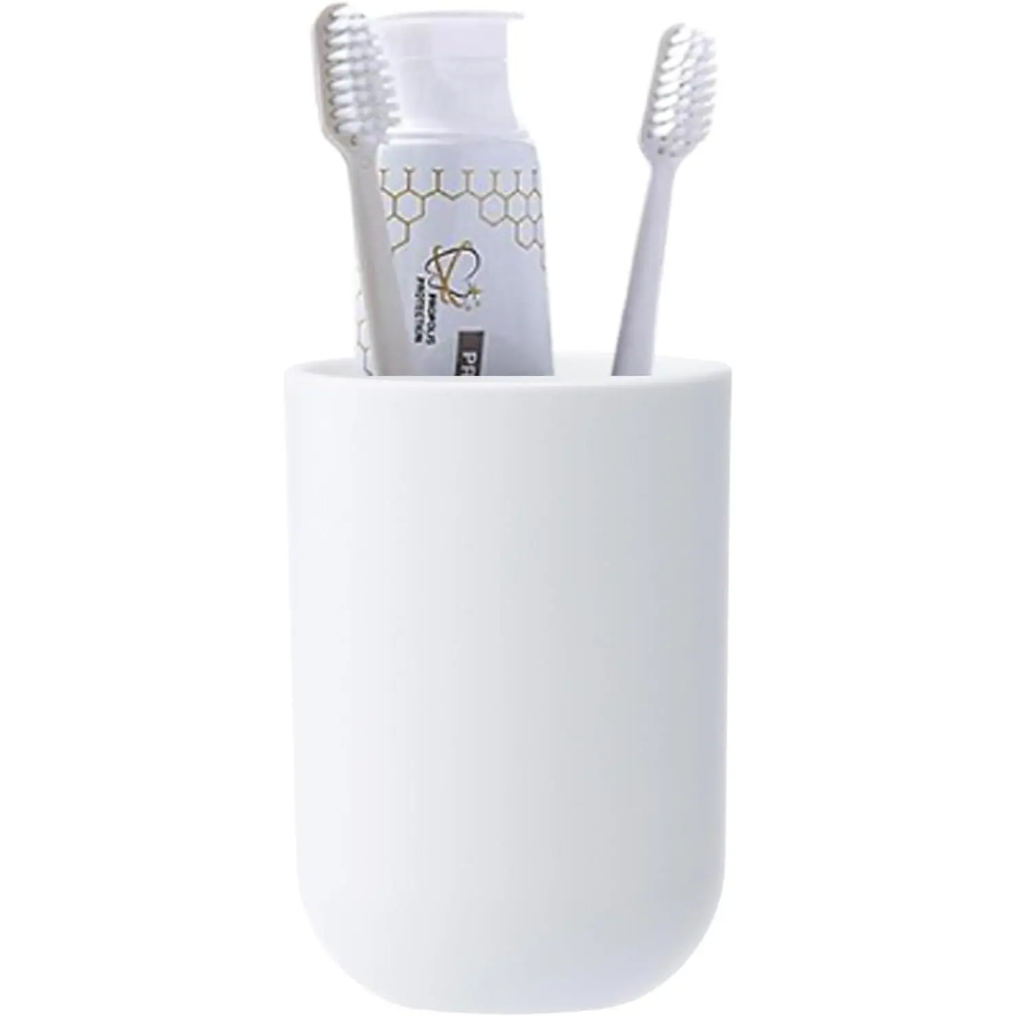 Toothbrush Cup, Bathroom Cup, Toothbrush Holder, Bathroom Tumbler, Plastic, 350ml (White)