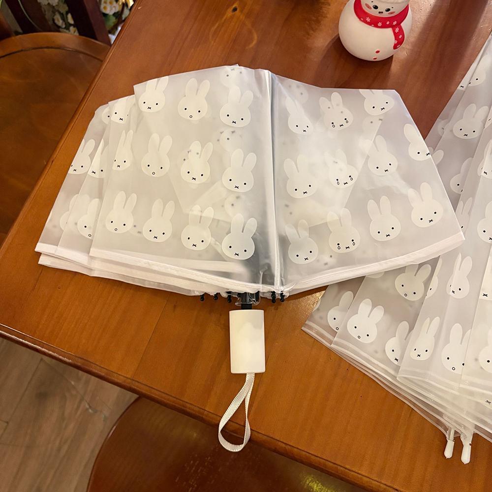Kawaii Miffy Cute Fully Automatic Umbrella Cartoon Rabbit Printing Transparent Ins Style Foldable Portable Parasol Gir Gift