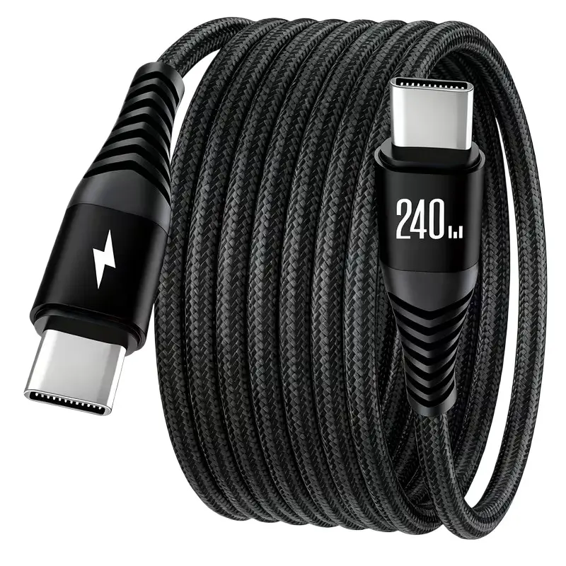 240w USB-C to USB-C Data Cable, Type-C Charger, Fast Charging, Compatible for iPhone 17/16/15, for Samsung Galaxy, Macbook, iPad, Pixel