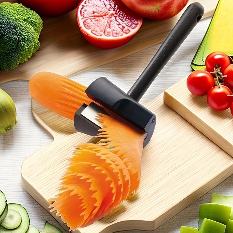 1 Multifunctional Spiral Roller | Creative Cucumber and Carrot Slicer, Fruit and Vegetable Knife, Made of PP and 400 Series Stainless Steel, Uncharged
