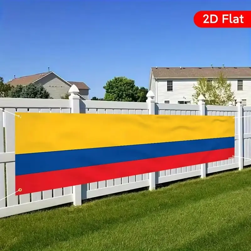 2D Flat Banner 1pc, Colombian Design, Perfect for Birthday Parties and Anniversaries, Beautiful Woven Courtyard Banner, No Power Required