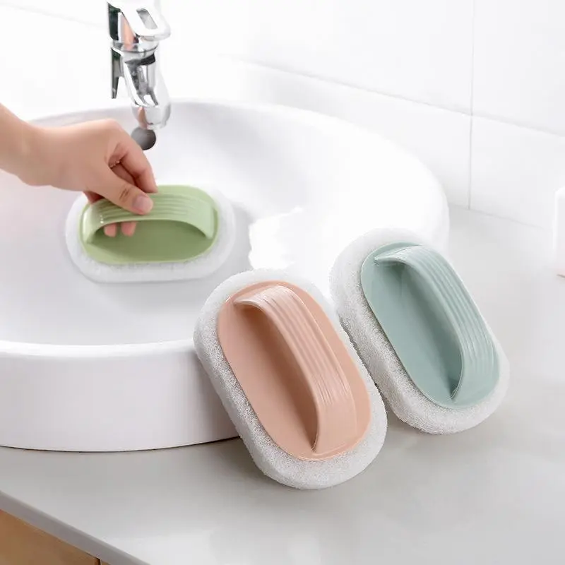 Household Plain Handle Multipurpose Cleaning Tool - Scrubbing Squeegees with Decontamination Sponge Wipe, Tile Cleaner Squeegees for Bathroom Toilet Tiles