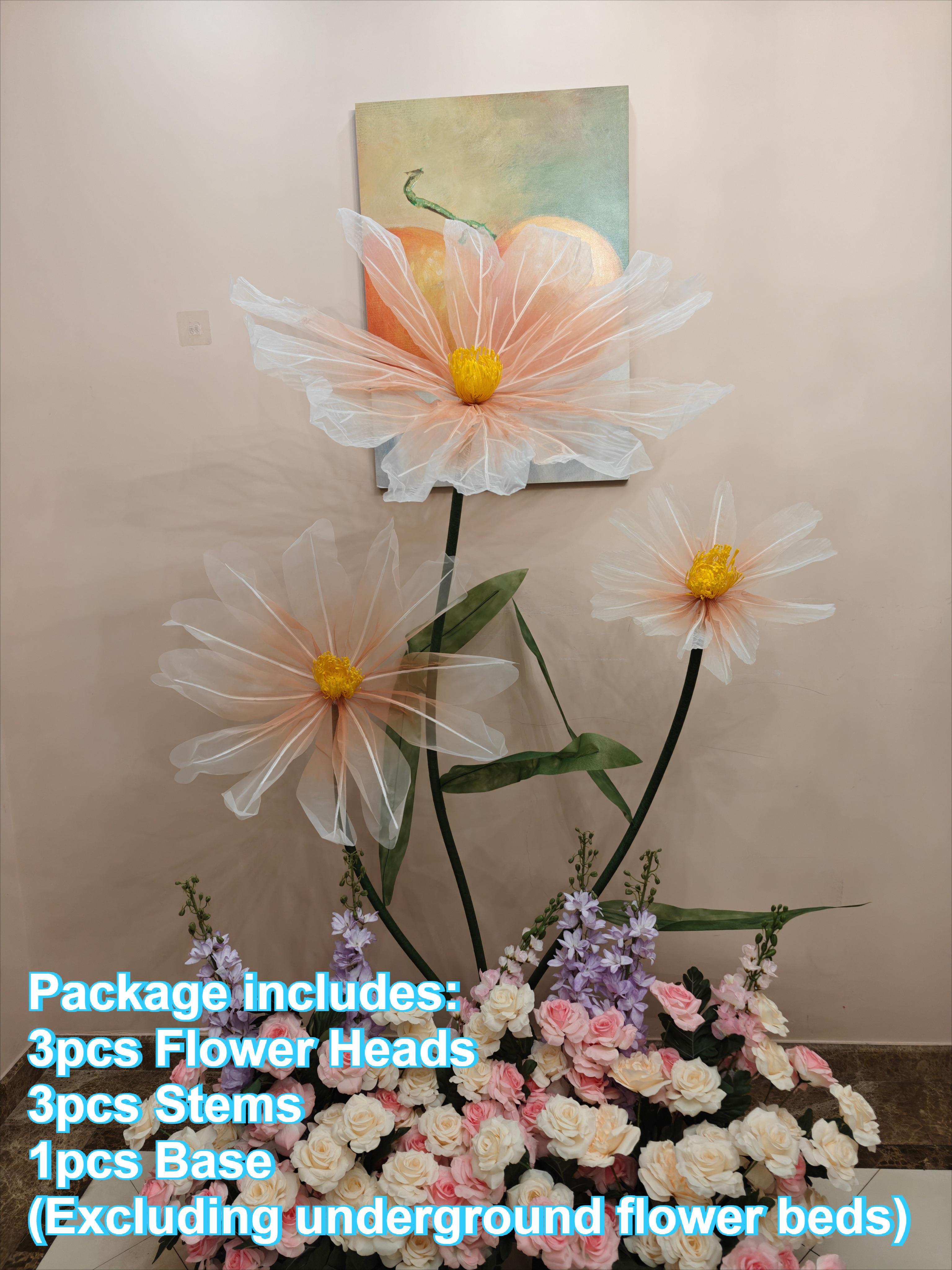 Artificial Silk Flower Wedding Scene Backdrop Decor Silk Yarn Flower Window Display Ornaments Stage Road Guide Floral With Stand