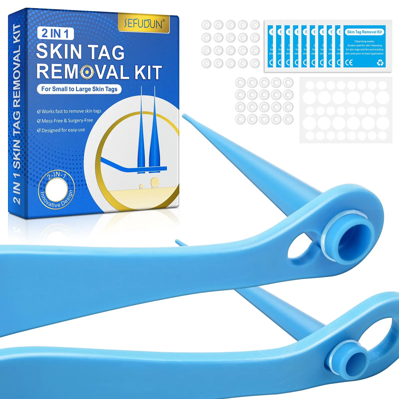 2-In-1 Skin Tag Removal Tool, Safe and Efficient Home Use Kit, Suitable for Men and Women, Effective Skin Tag Remover Set