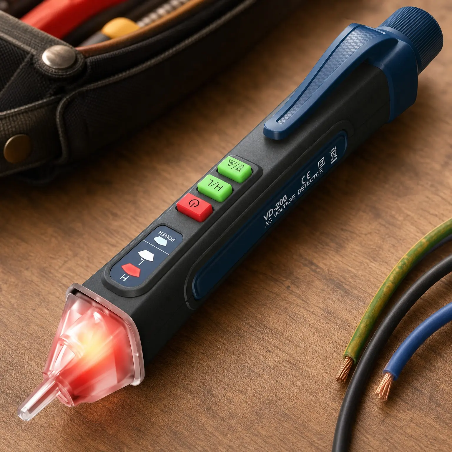 Non-Contact Voltage Tester with Dual Range 12V-1000V/48V-1000V, Live Wire Detector with Alarm, Flashlight and LCD Display