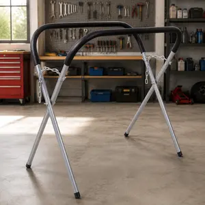 Heavy Duty Folding Work Stand, 750LBS Capacity Portable Work Table for Garage & Shop, Adjustable Auto Body Repair Stand for Bumpers Fenders Doors Hoods, Foldable Vehicle Parts Support Rack, Heavy Duty Welding & Maintenance Workstation