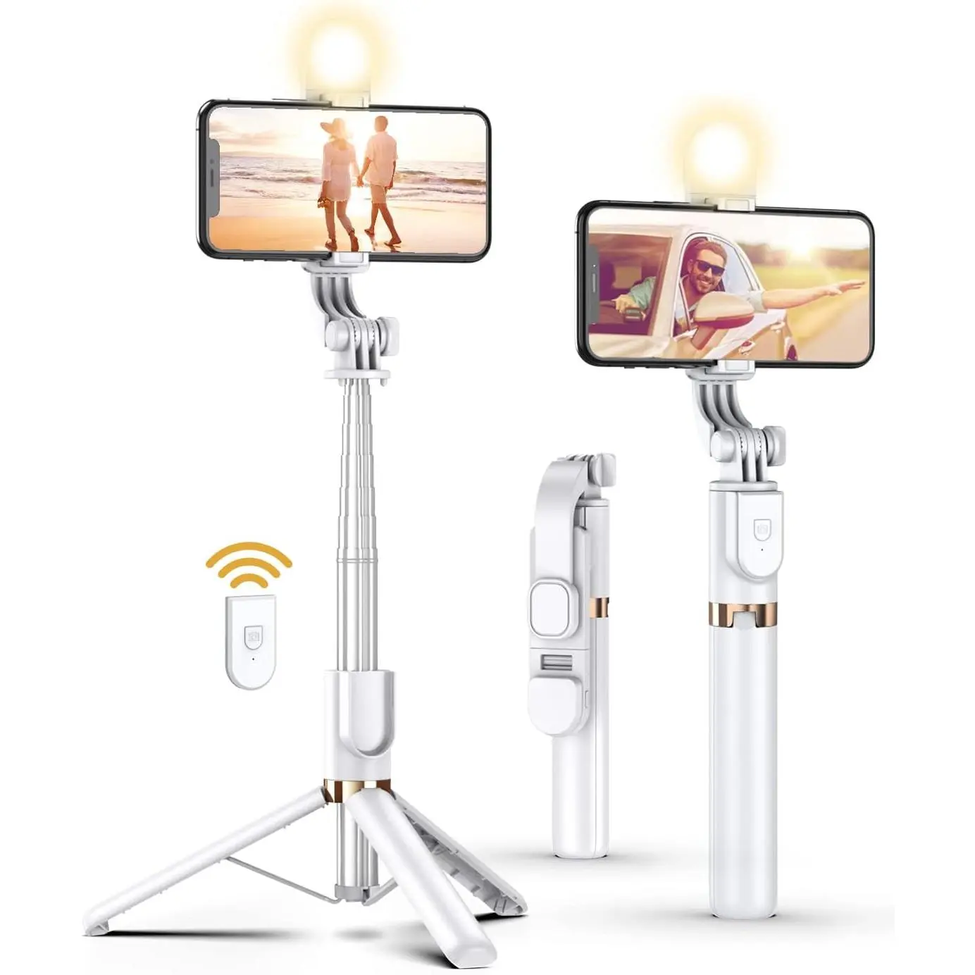 Selfie Stick Tripod with  Remote, 46'' Cellphone Selfie Stick Tripod with LED Fill Light, for  16/15/14/14 pro/13/13 Pro/12/11/11 Pro/XS Max/XS/XR/X/8/7 and Android Smartphone(Upgrade)