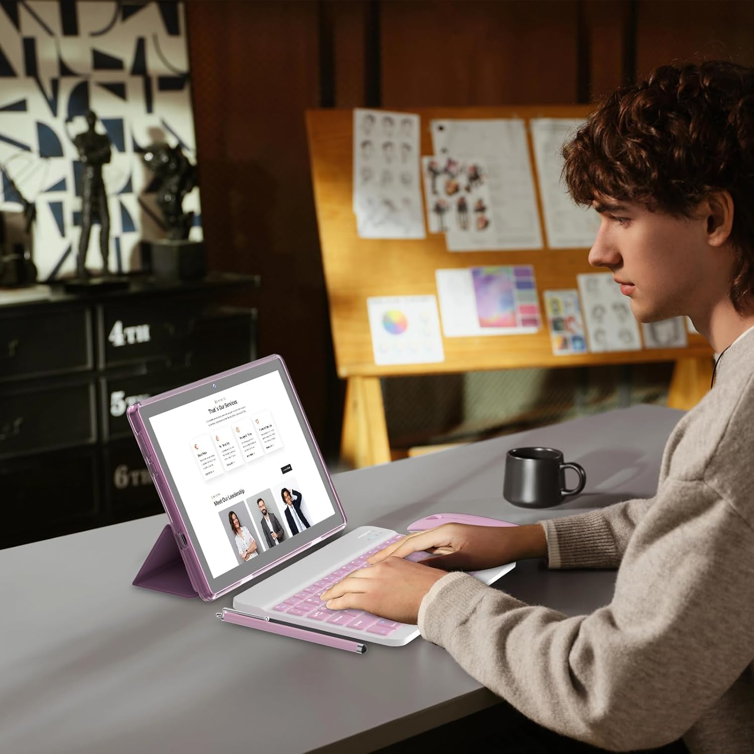 SUNDAY MIRTH 10" Android 15 Tablet, 12(4+8Expand) GB RAM+64GB ROM, 2+8MP Dual Camera, 6000mAh  (Tablet+case+Stylus+beyboard+) ()