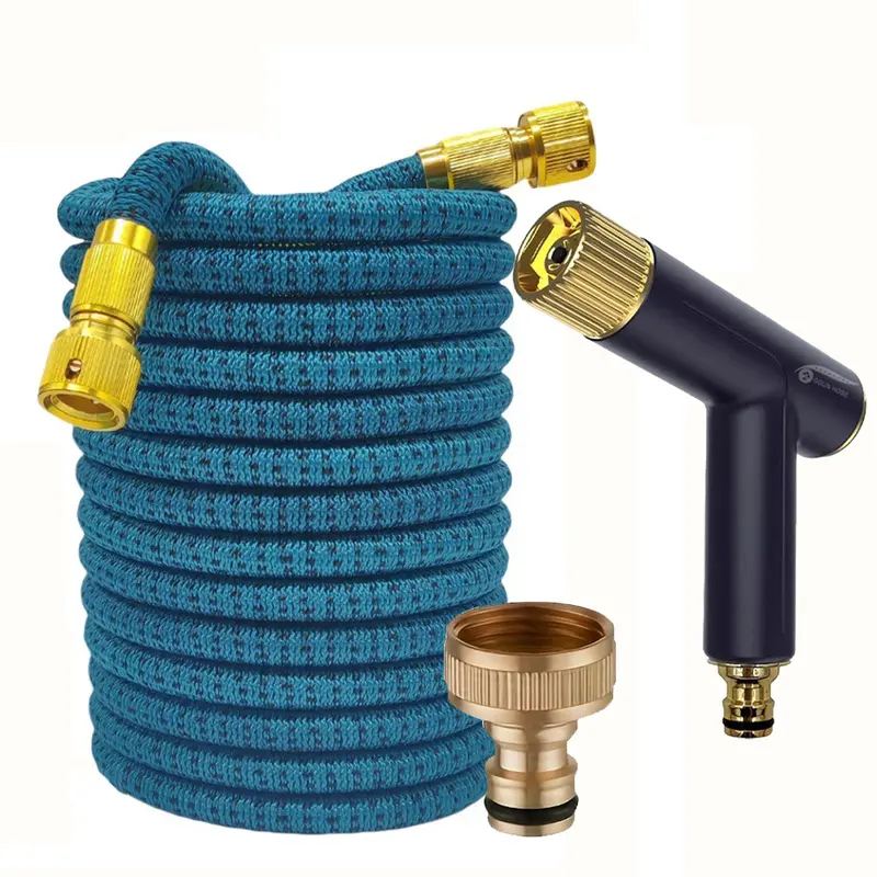 Expandable Magic Garden Hose Set | Heavy Brass High Pressure Water Gun Flexible Retractable Water Pipe