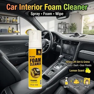 NUAN multi-purpose cleaning spray foam cleaner all purposeFoam Interior Cleaner – NUAN formula safely refreshes leather, headliner, and plastic interiors.-MY0522