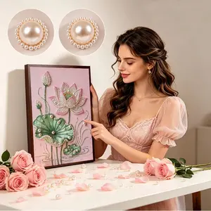 1pc 30x40cm Floral Art Diamond Painting Kit, DIY Pearl Canvas, Modern Luxury Home Decor, Includes Tools, Adult Stress Relief Gift