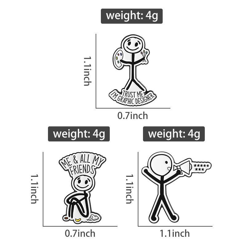 Black White Collection Enamel Pins Bookworm μ Cat Girl Brooches Skeleton Badge Coffee Pot Head Jewelry Gift for Friends