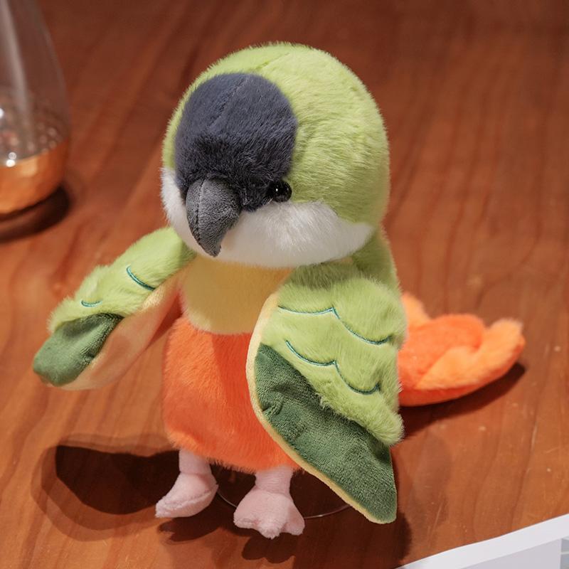 Bird Soft Stuffed Toys Doll Parrot Cosplay Plush Doll Educational Baby Toy Kawaii Cockatiel/Budgerigar/Monk Parakeet Hand Puppet
