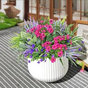 20pcs Mixed Artificial Greenery Set, UV-Resistant Decorative Plants, Easy Maintenance, Ideal for Outdoor Pots, Garden, Wedding Decoration
