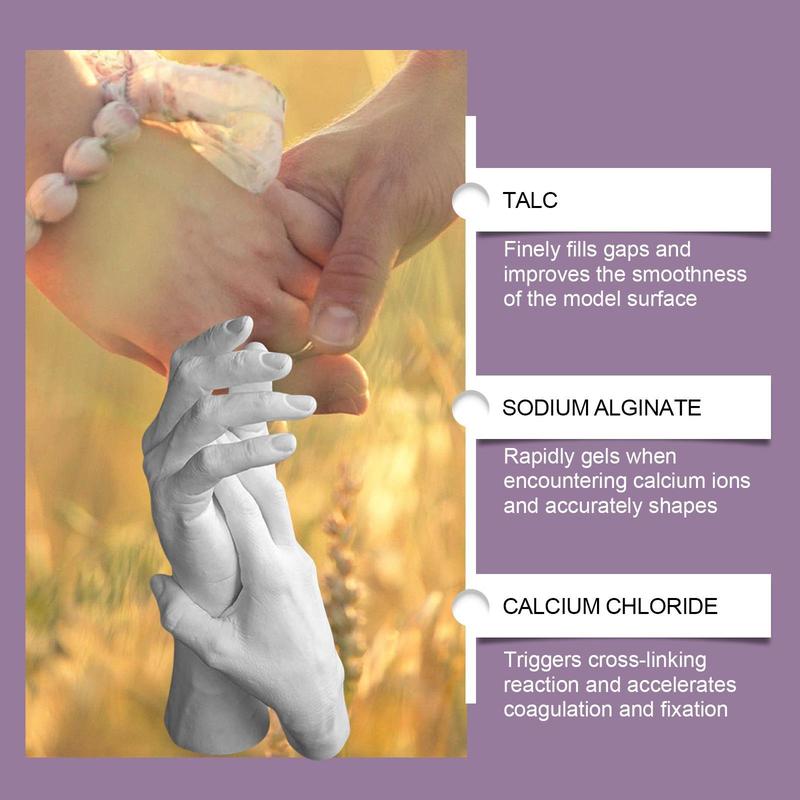 Hand Mold Powder DIY Set, Clone Handprint Memorial Keepsake Kit, Hand Model Set for Souvenirs, Perfect Gift Idea