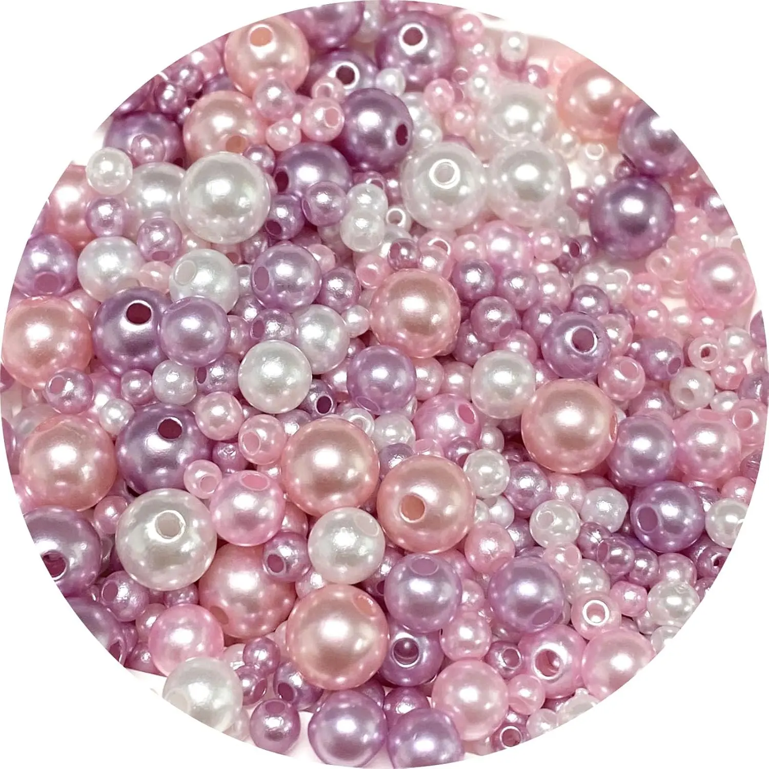 30g  3-8mm  Beads Round Loose Satin  Plastic Crafts Beads for  Making Earring Bracelet Necklace Key Chains Vase Fillers  Decoration (   Series)