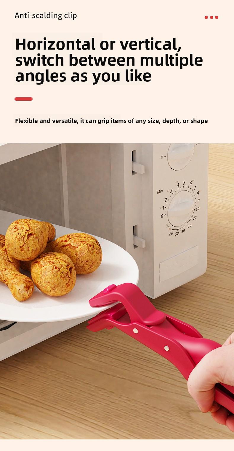 2 Counts Hot Plate Gripper, Multi-Purpose Anti-Scald Tool for Bowls, Plates, Pans, Serving as Holder, Clip,