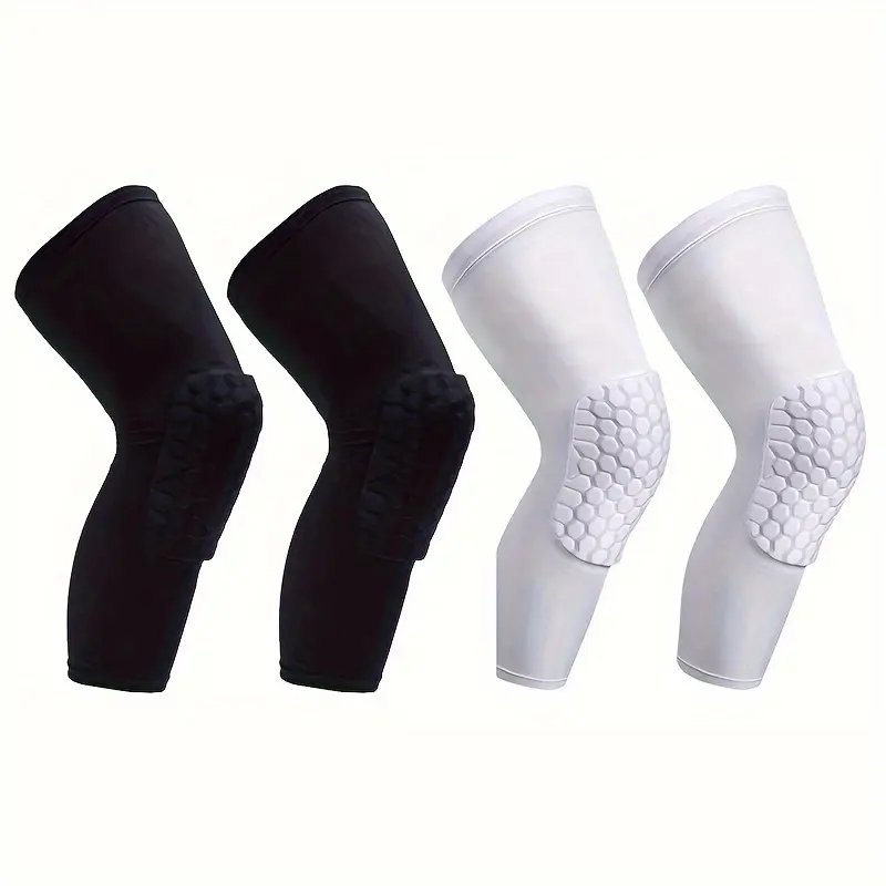 2pcs/Set Tight Breathable Knee Pads Compression Pads Long Leg Sleeve Breathable Cool Knee Sleeves for Basketball Football Volleyball Cycling. Kneepads for Fitness Honeycomb Sports Knee Pads Long Knee Support Elastic Anti-Slip Volleyball Knee Brace