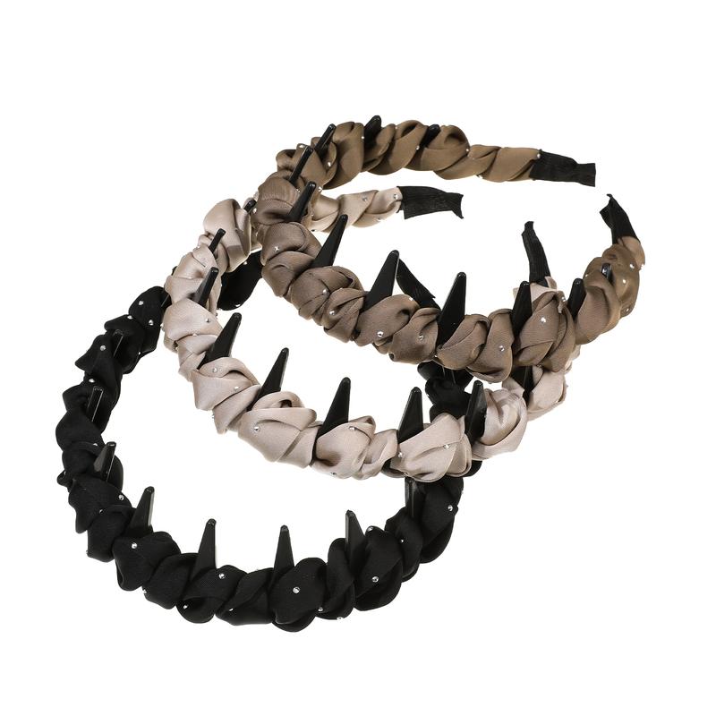 AWAYTR 3Pack Vintage High Cranium Hairband Fashion Headbands with Teeth Comb for Women Party Wedding Home Hairband  Hair Accessories