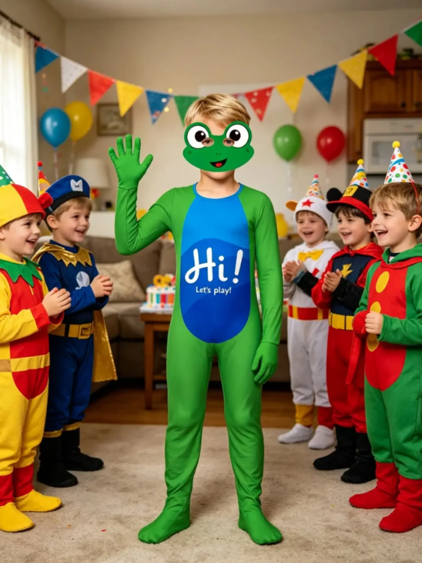 Toy Hero Boy Costume Set, Party Cosplay Adventure Role Play with Mask, Cute Slim-Fit Jumpsuit for All Seasons, Boys' Fun Dress-Up Gear