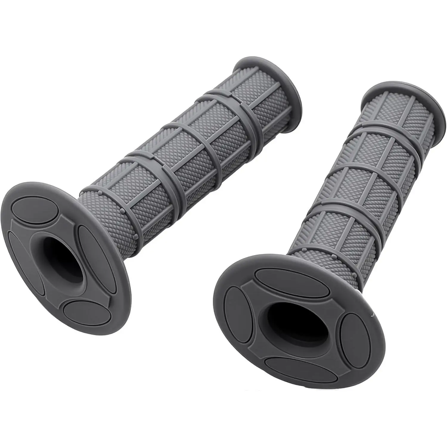 Universal 7/8" 22mm Handlebar Grips, Nonslip Rubber with Aggressive Tread Pattern for Vibration Dampening, Fits 50cc-450cc Pit Bikes, ATVs, Dirt Bikes