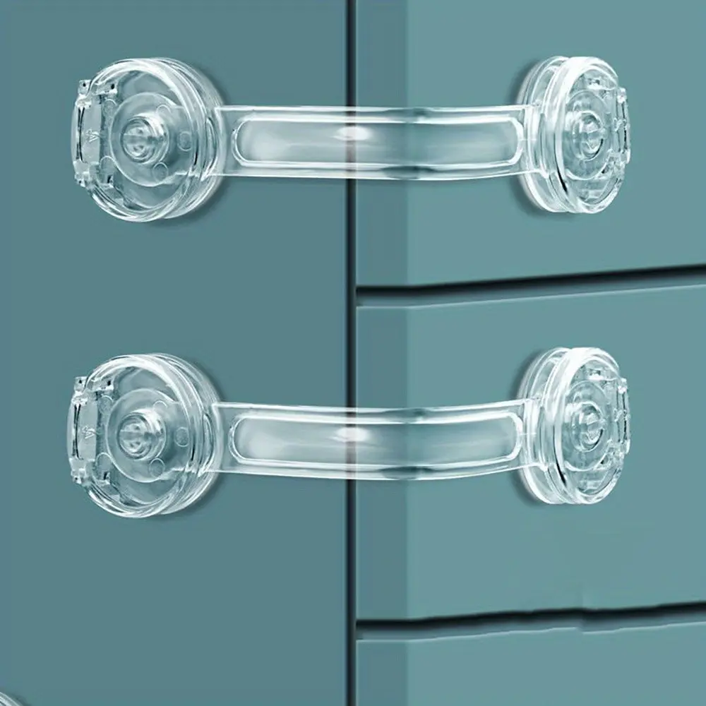 2-Pack Transparent Child Safety Locks, Easy Install Drawer Locks for Kitchen Cabinets, Refrigerator, Bathroom, Multifunctional Safety Locks with Transparent Design and Locking Mechanism