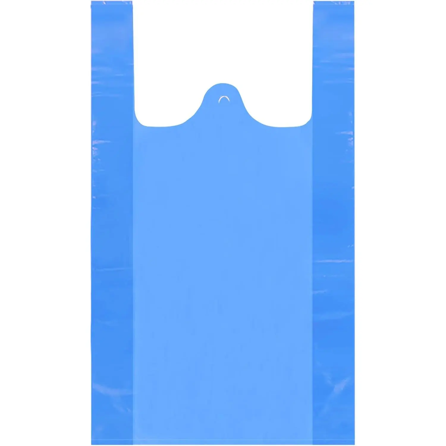 T Shirt Bags Plastic Grocery Bags with Handles in Bulk for Shopping and Restaurant, Bolsas De Plastico Para Negocio, 12 x 20 Inch (Blue, 50 count)