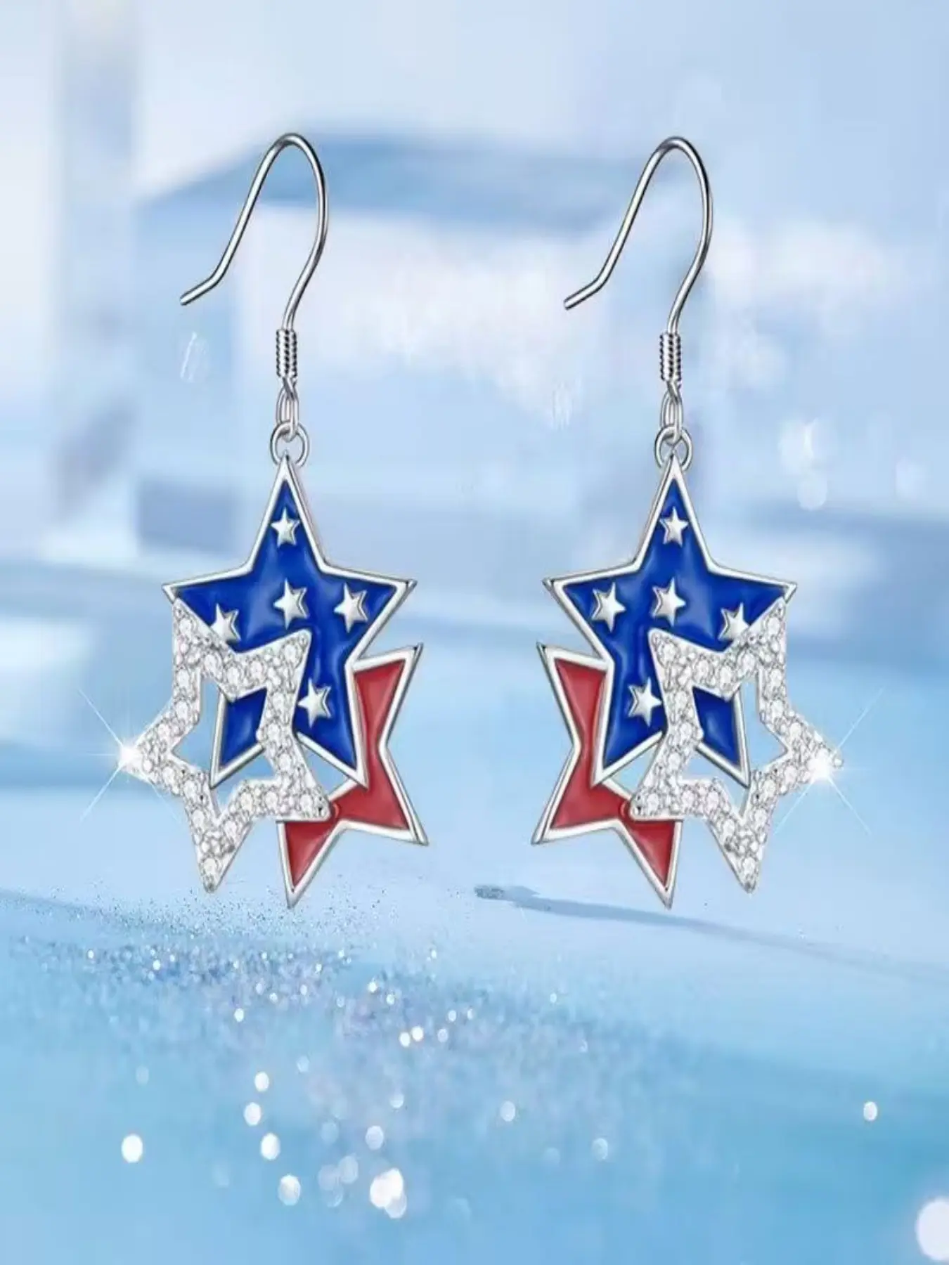 Independence Day Fashion Luxury New Creative Simple Earrings, Party Memorial Jewelry, Versatile Elegant Christmas Birthday Gift